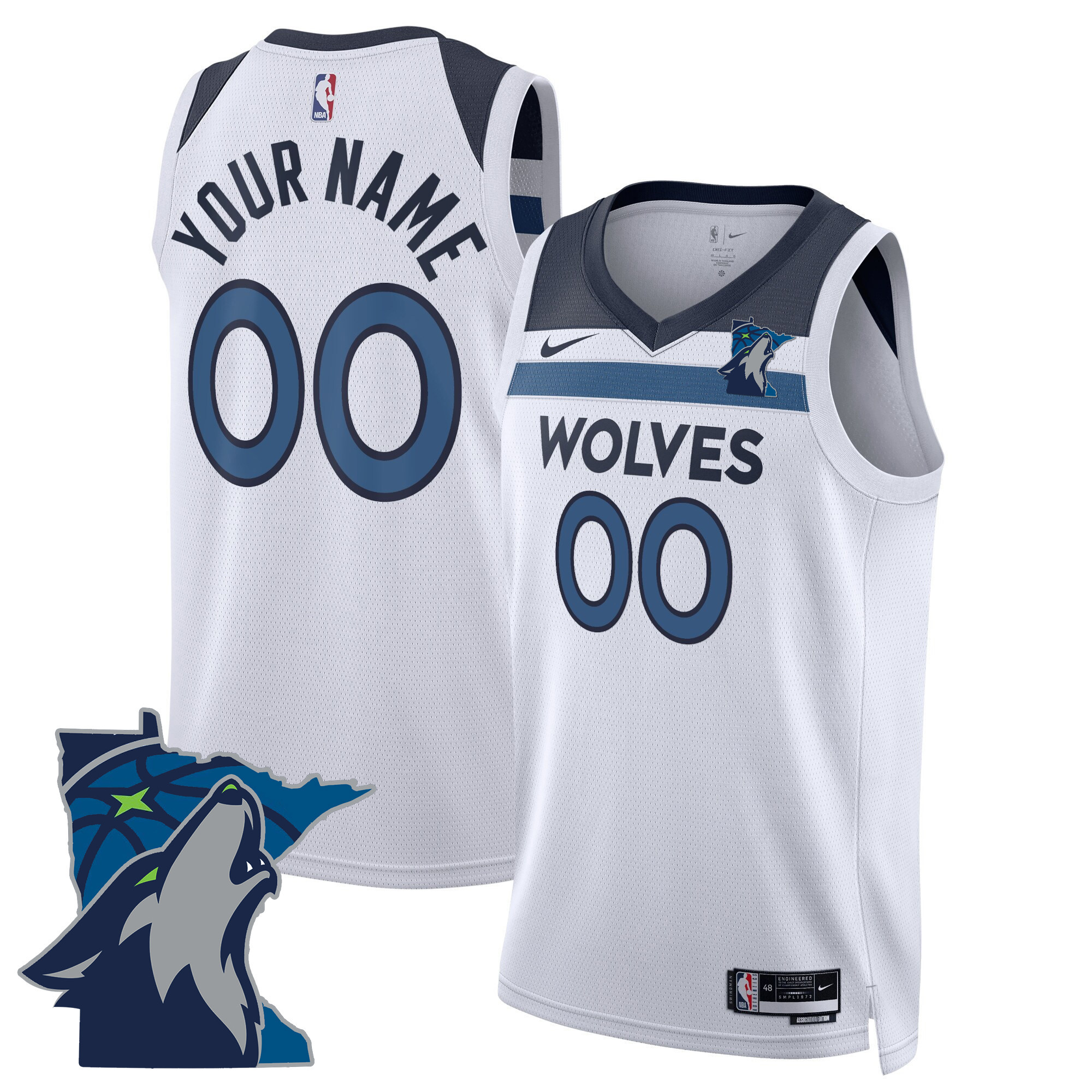 Minnesota Timberwolves Swingman Custom - Minnesota Patch Association Jersey - All Stitched