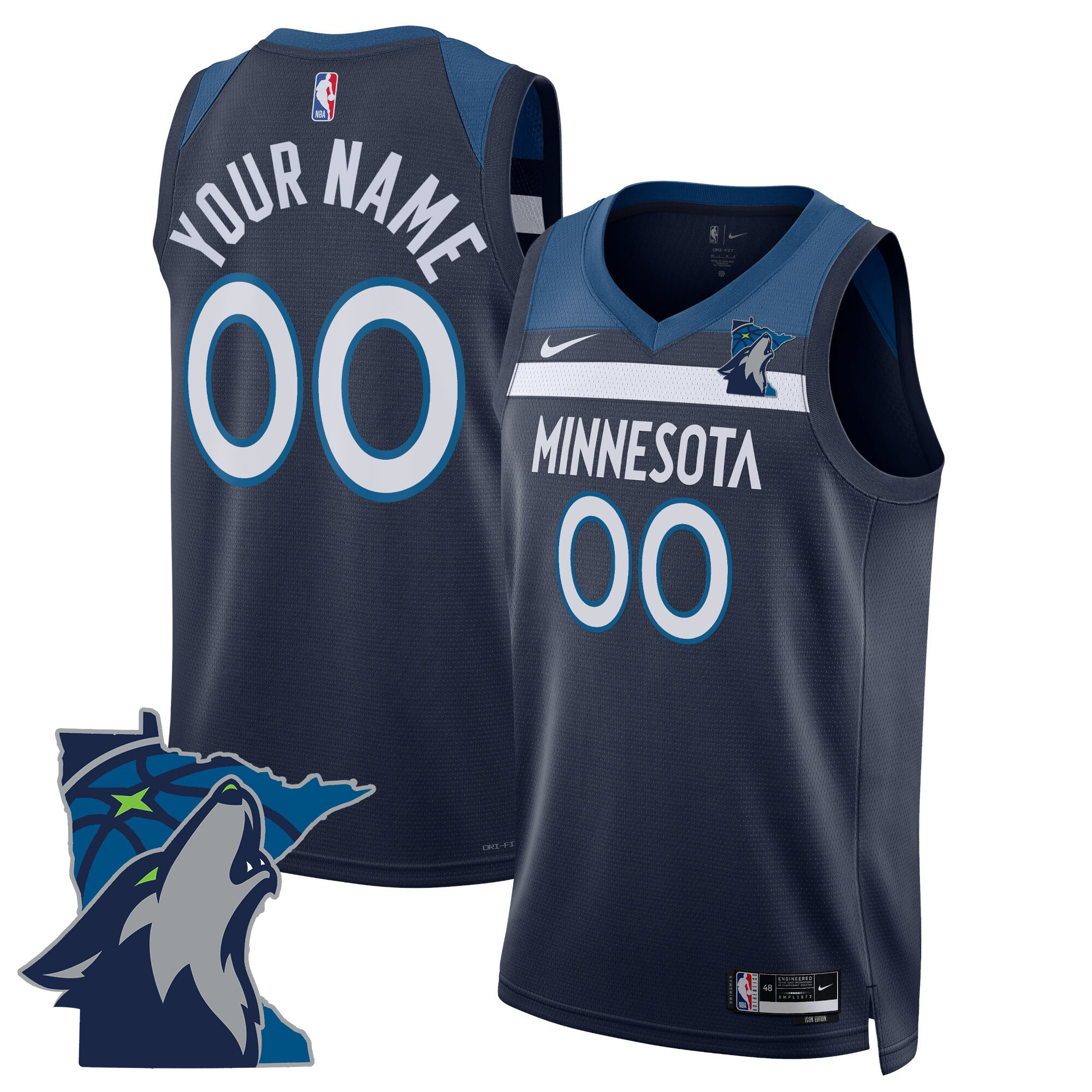 Minnesota Timberwolves Swingman Custom - Minnesota Patch Icon Jersey - All Stitched