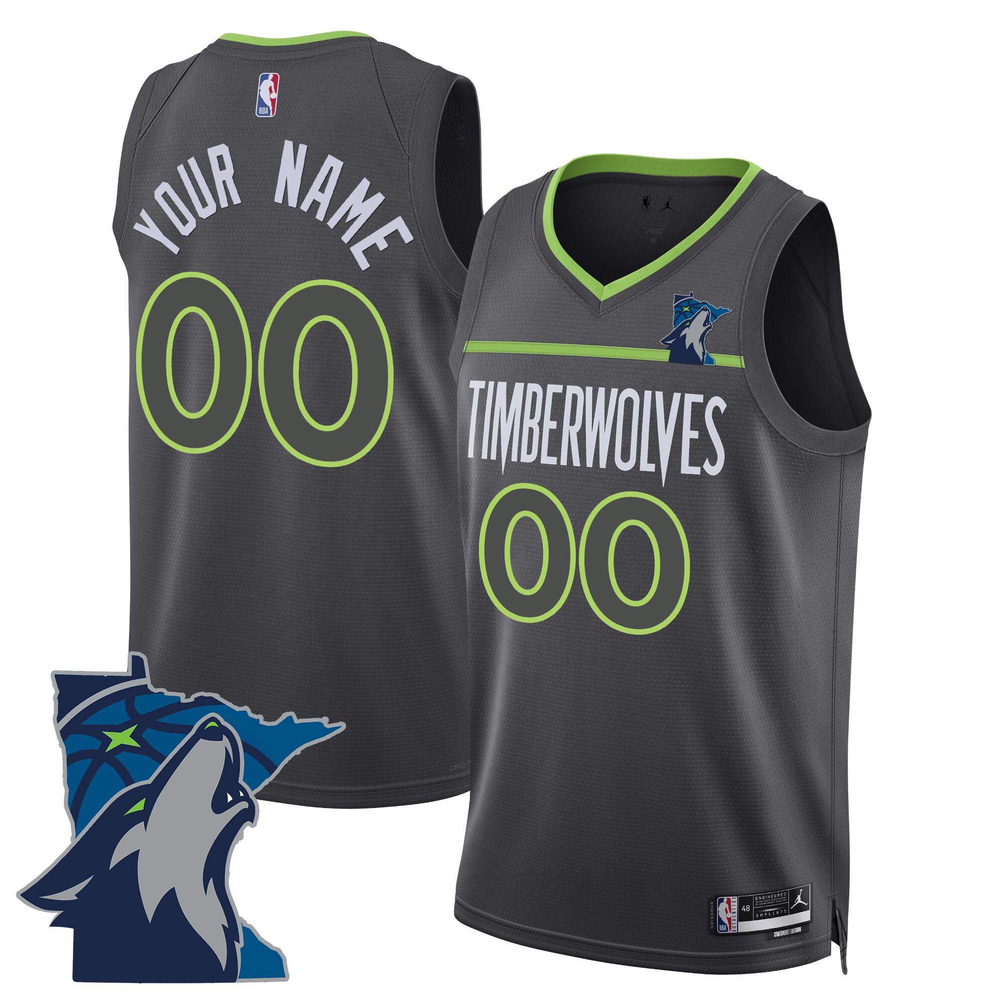 Minnesota Timberwolves Swingman Custom - Minnesota Patch Statement Jersey - All Stitched