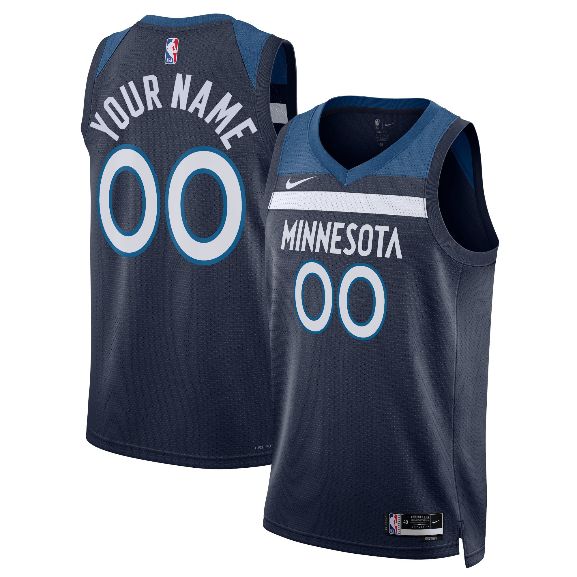 Minnesota Timberwolves Swingman Custom Icon Jersey - All Stitched
