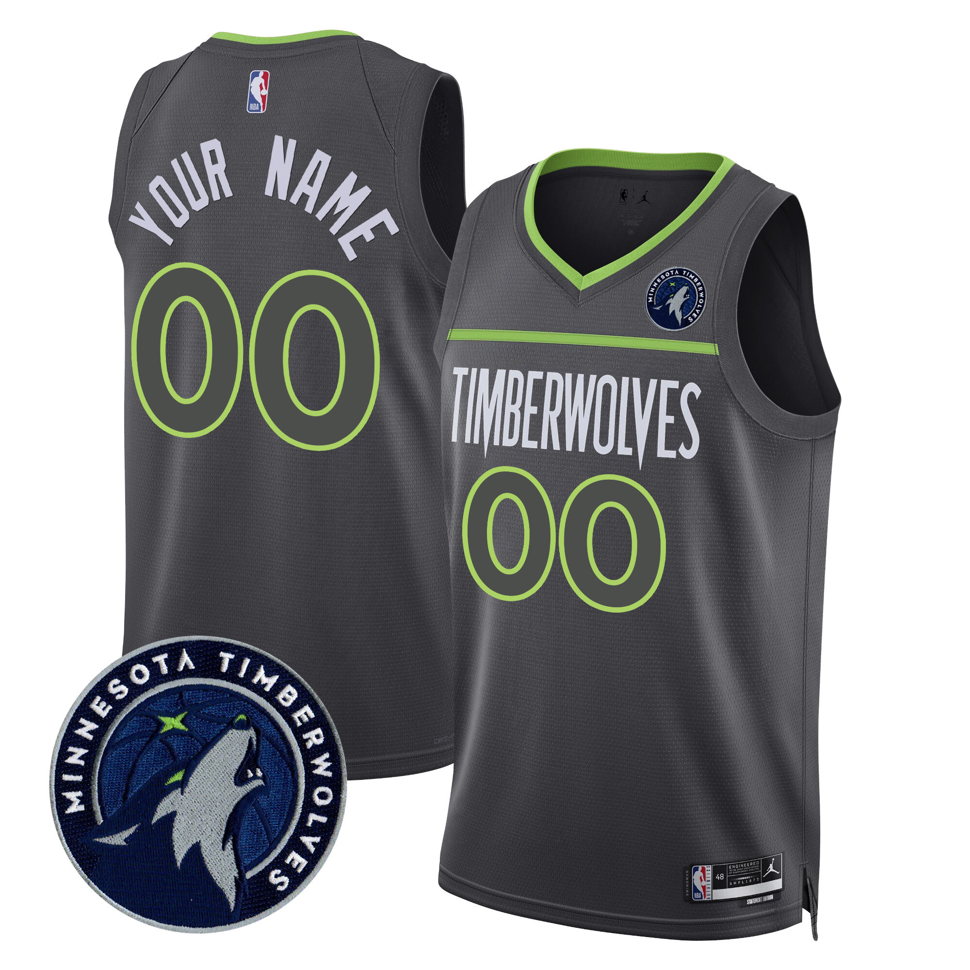 Minnesota Timberwolves Swingman Custom V2 Statement Jersey - All Stitched