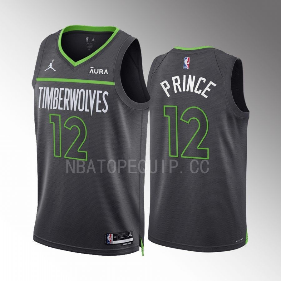 Minnesota Timberwolves Taurean Prince Statement Edition Anthracite #12 Jersey Swingman