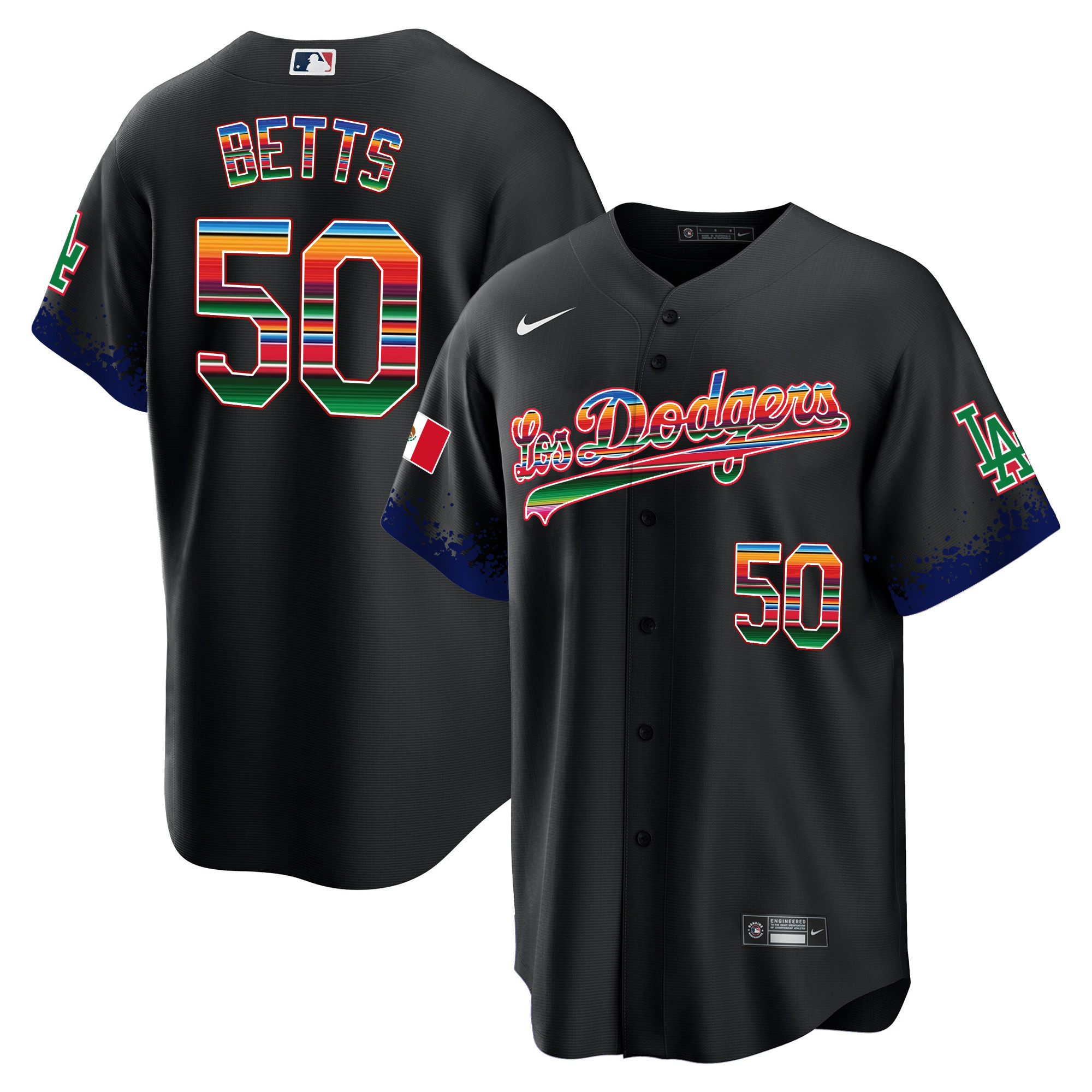 Mookie Betts Men's Los Angeles Dodgers Mexico Cool Base City Connect Limited Black Jersey