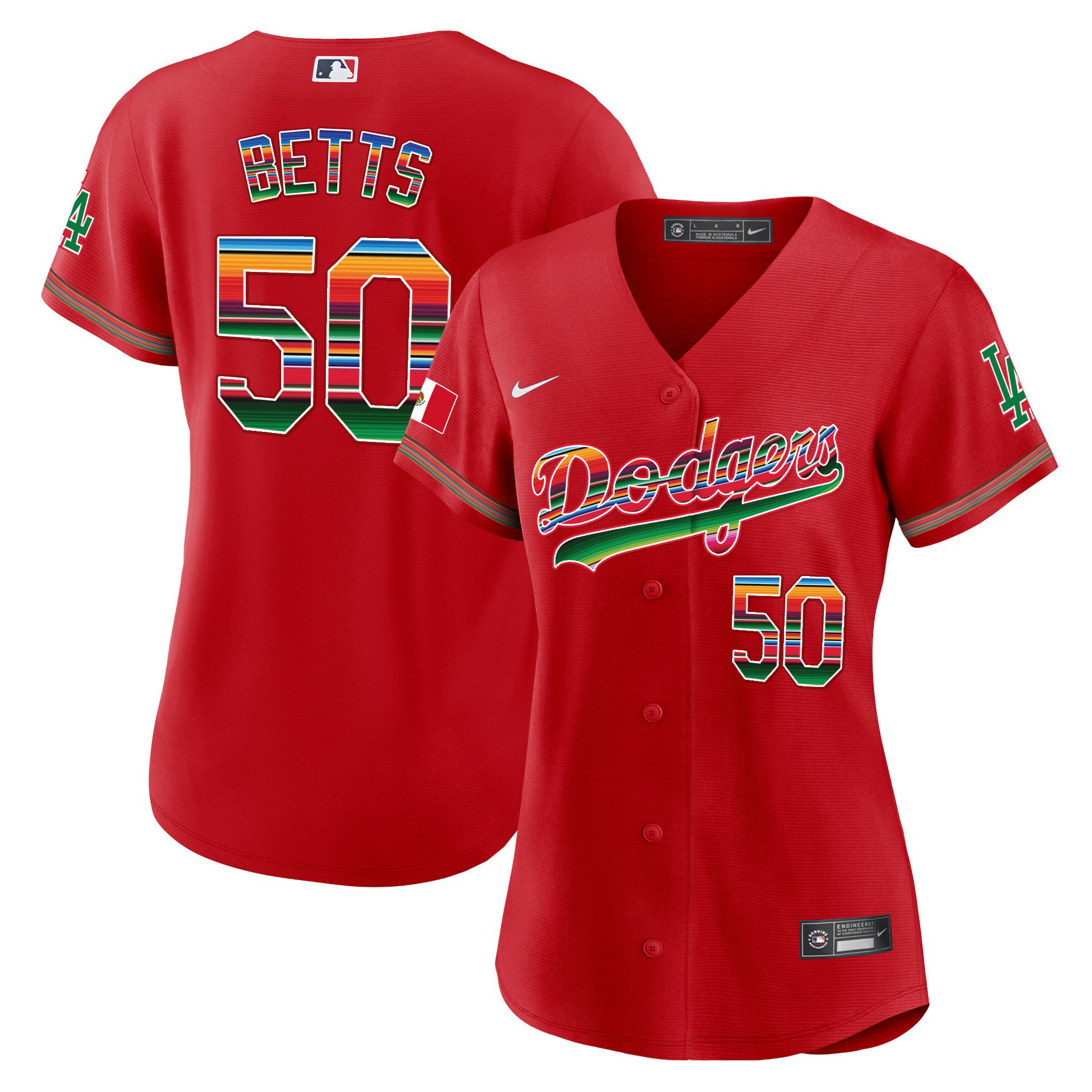 Mookie Betts Women's Los Angeles Dodgers Mexico Baseball Limited Red Jersey