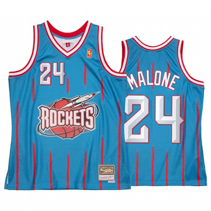 Moses Malone #24 Houston Rockets Reload 2.0 Jersey Blue