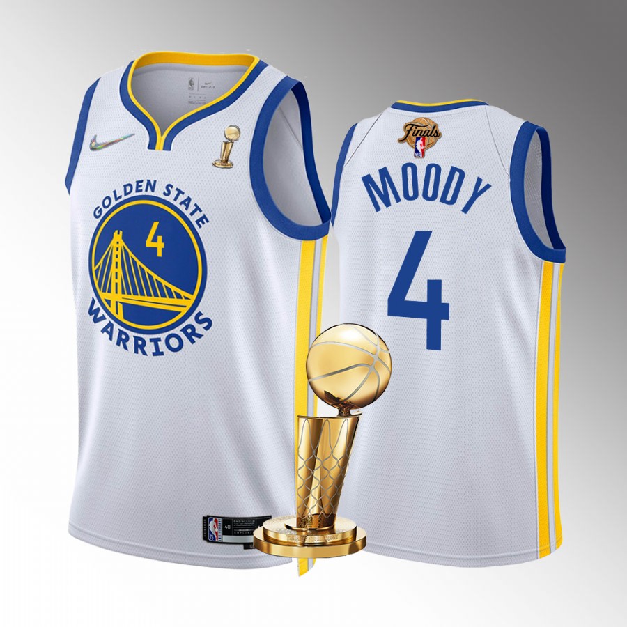 Moses Moody Finals Champions Golden State Warriors White #4 Jersey Association