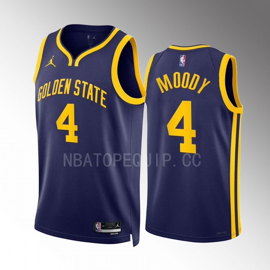 Moses Moody Golden State Warriors Navy #4 Statement Edition Jersey Swingman