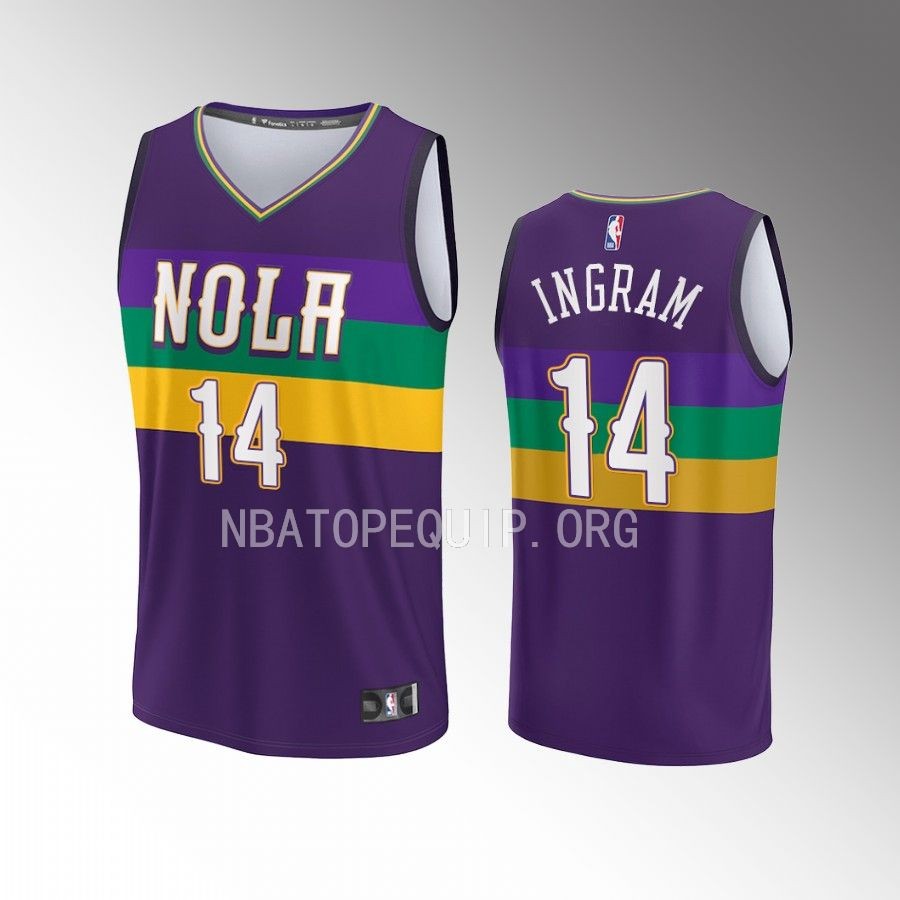 New Orleans Pelicans #14 Brandon Ingram City Edition Jersey Fastbreak Purple