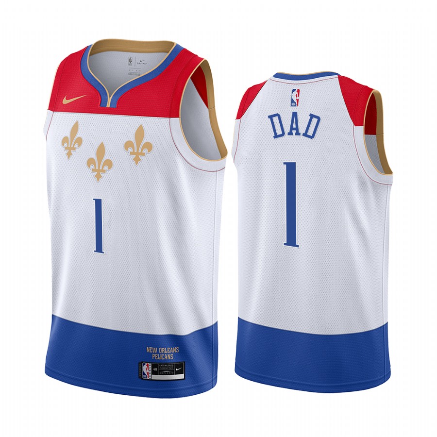 New Orleans Pelicans Fathers Day White No.1 Dad Jersey