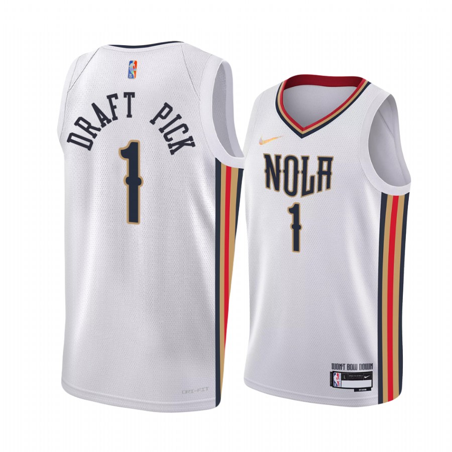 New Orleans Pelicans Draft First Round Pick No.1 Jersey White Men