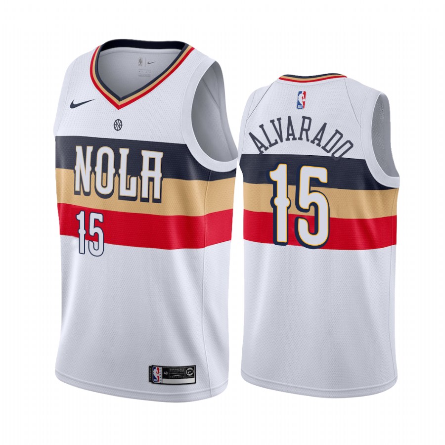 New Orleans Pelicans Jose Alvarado Draft #15 Earned Edition Jersey White