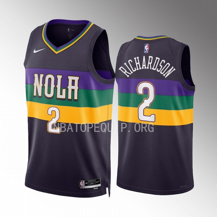 New Orleans Pelicans Josh Richardson City Edition Navy #2 Jersey Swingman