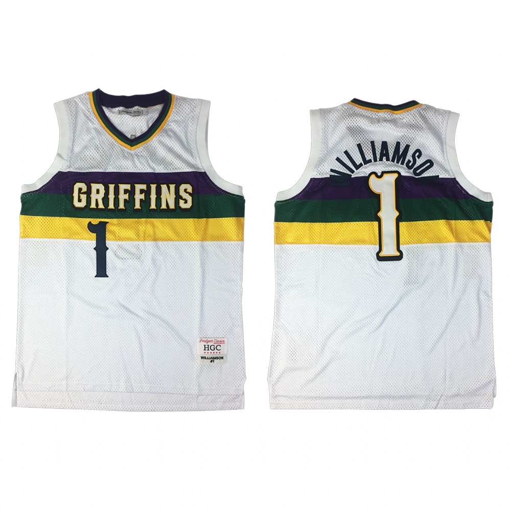New Orleans Pelicans Zion Williamson White City Griffins High School Jersey