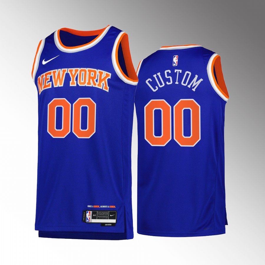 New York Knicks Custom #00 Blue Icon Edition Jersey Swingman
