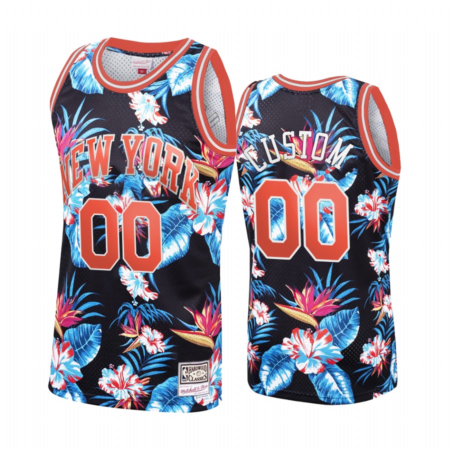 New York Knicks Custom #00 Floral Fashion Jersey Men's