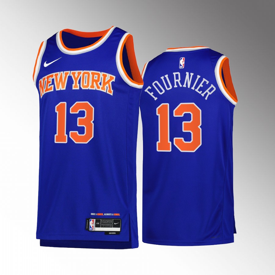 New York Knicks Evan Fournier #13 Blue Icon Edition Jersey Swingman