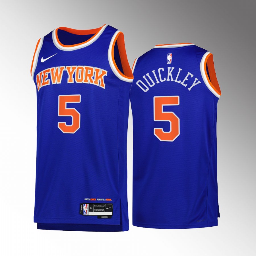 New York Knicks Immanuel Quickley #5 Blue Icon Edition Jersey Swingman