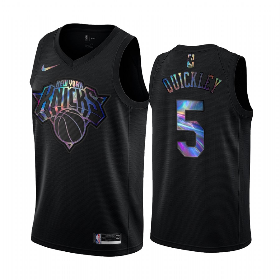 New York Knicks Immanuel Quickley #5 Jersey Iridescent Holographic Black Limited Edition
