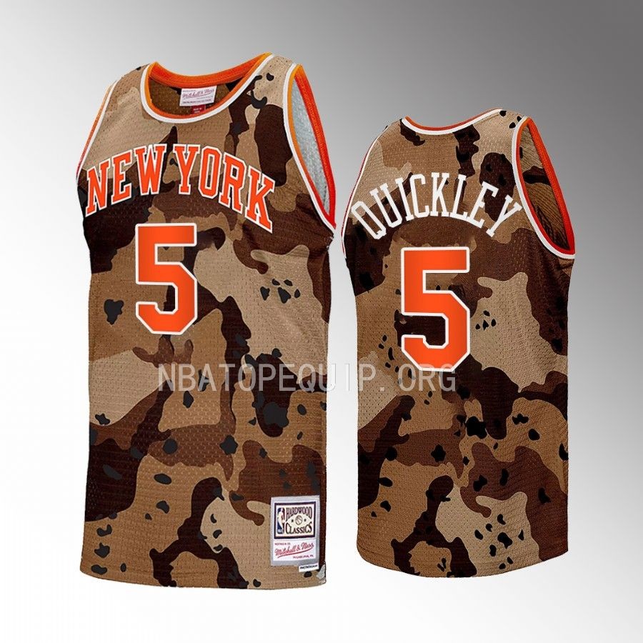 New York Knicks Immanuel Quickley Camo Mitchell Ness Men Jersey HWC Swingman