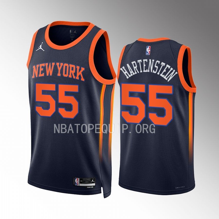 New York Knicks Isaiah Hartenstein Statement Edition Navy #55 Jersey Swingman