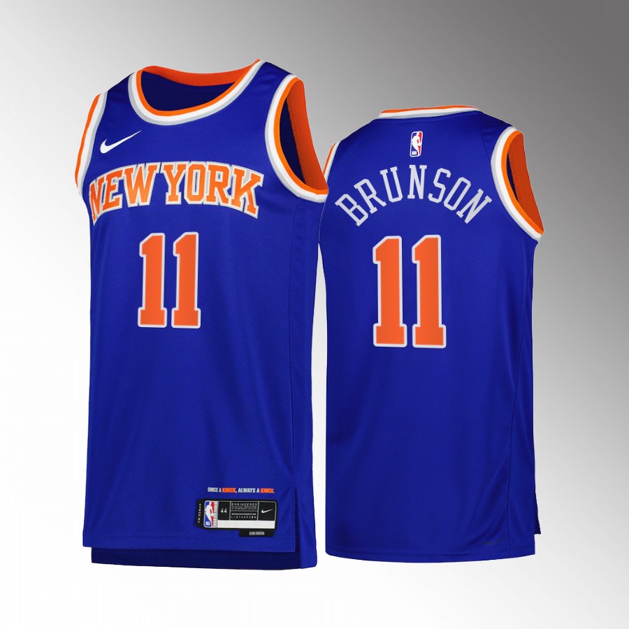 New York Knicks Jalen Brunson #11 Blue Icon Edition Jersey Swingman