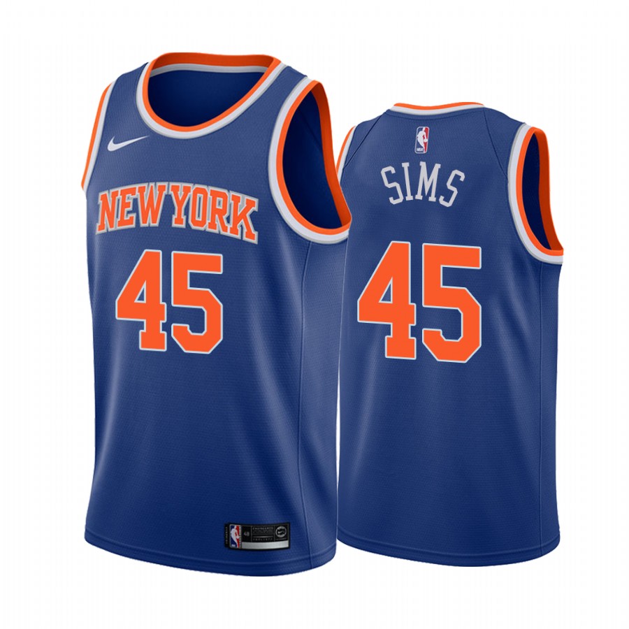 New York Knicks Jericho Sims Draft #45 Icon Edition Jersey Blue