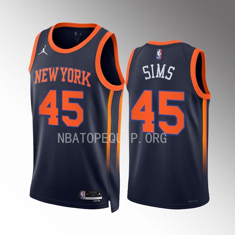 New York Knicks Jericho Sims Statement Edition Navy #45 Jersey Swingman