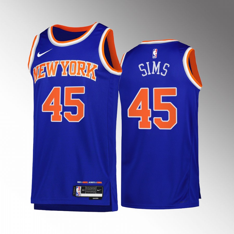 New York Knicks Jericho Sims #45 Blue Icon Edition Jersey Swingman