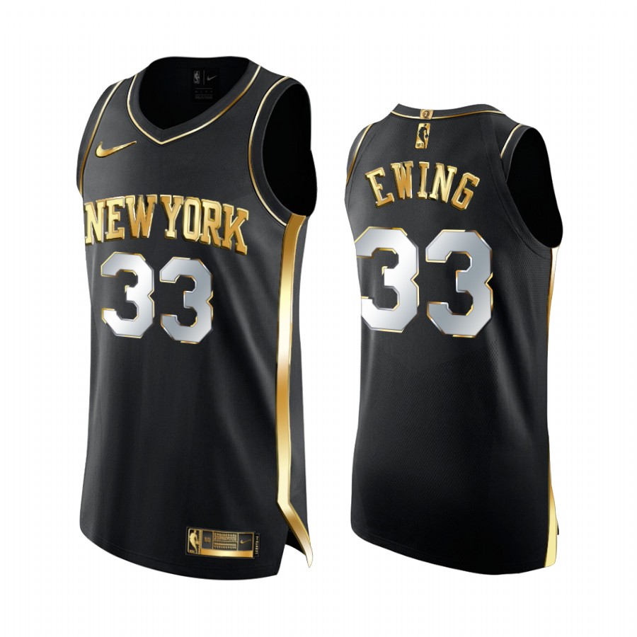 New York Knicks Patrick Ewing Ewing Golden Edition Limited Jersey 