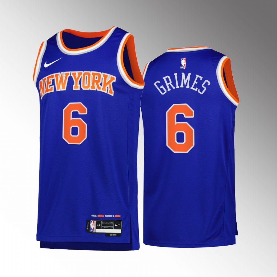 New York Knicks Quentin Grimes #6 Blue Icon Edition Jersey Swingman