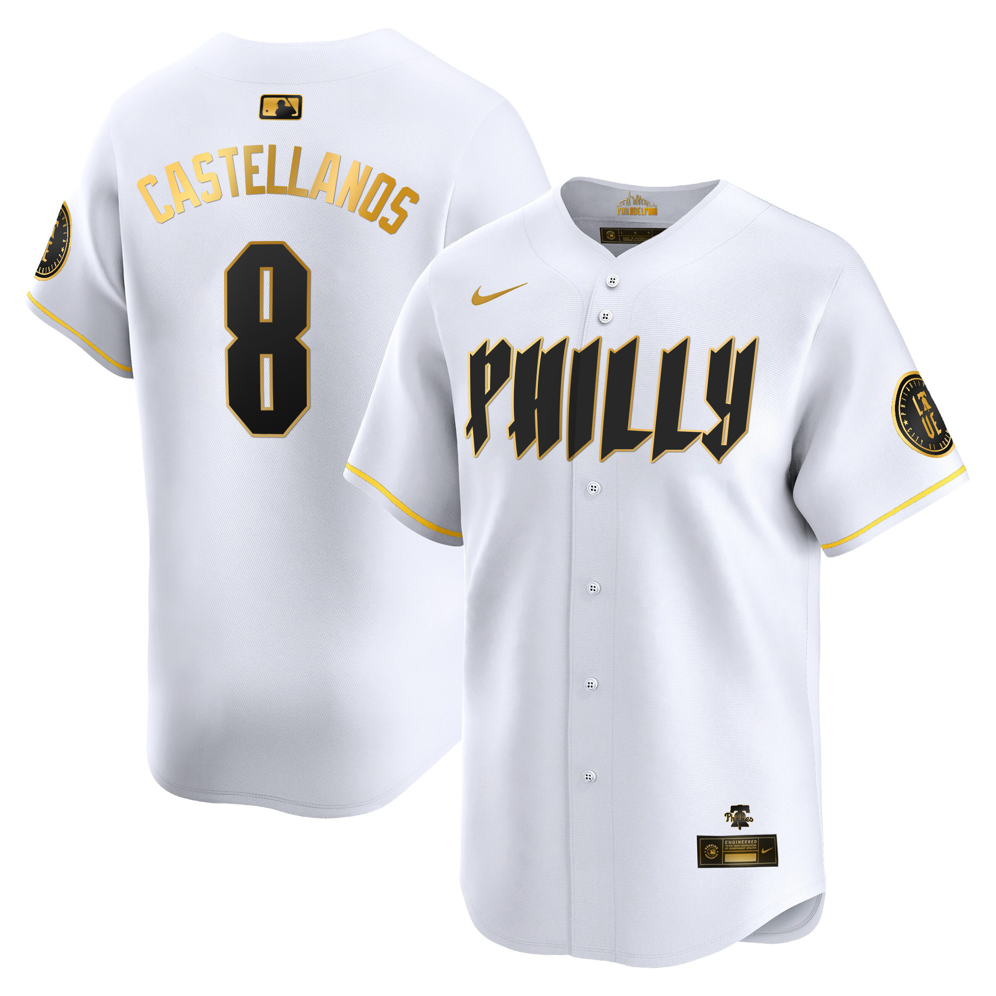 Nick Castellanos Men's Philadelphia Phillies City Connect Vapor Premier Limited White Gold Jersey