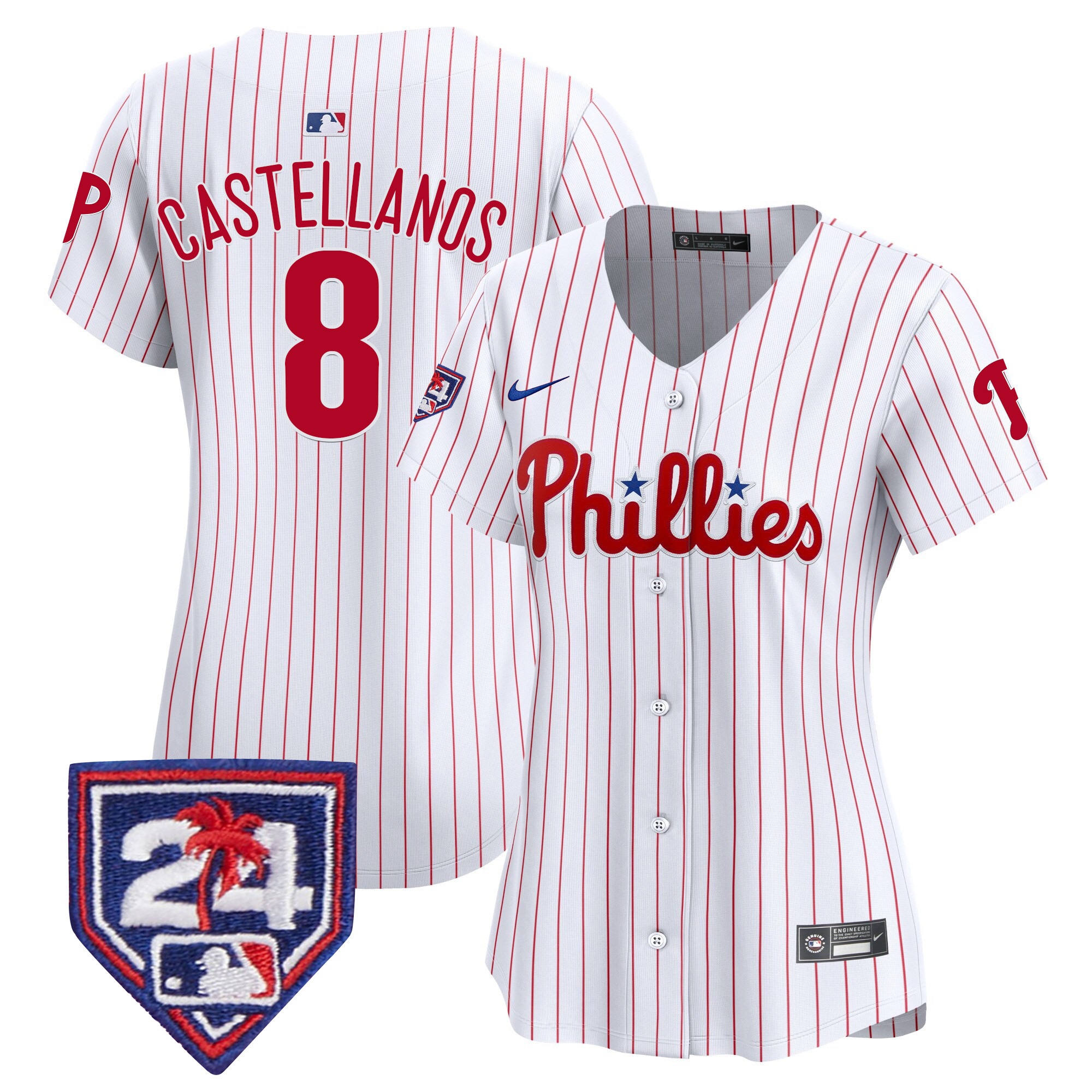 Nick Castellanos Women's Philadelphia Phillies Spring Training Patch Vapor Premier Limited White Jersey