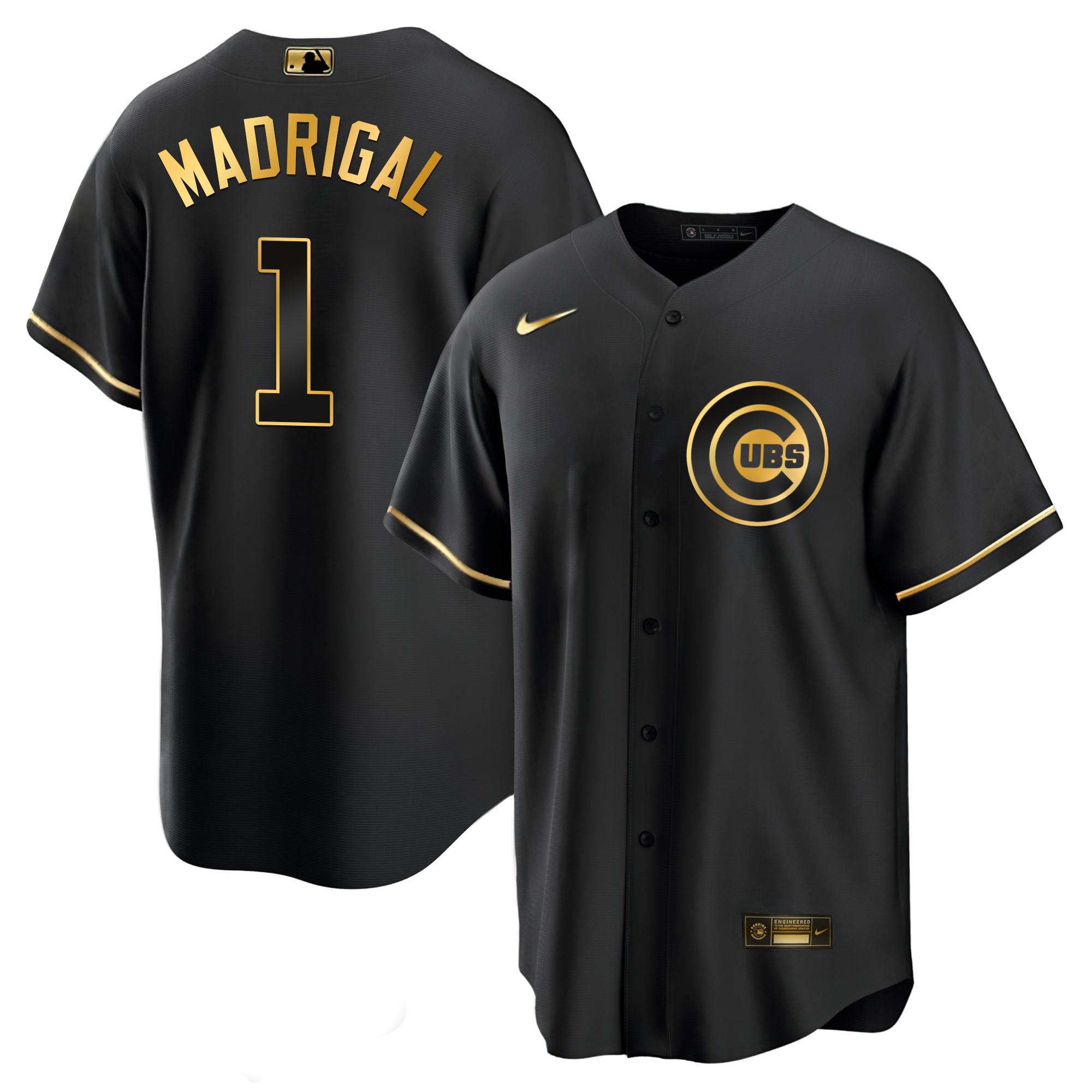 Nick Madrigal Men's Chicago Cubs Black Limited & Gold Cool Black Gold Jersey - All Stitched
