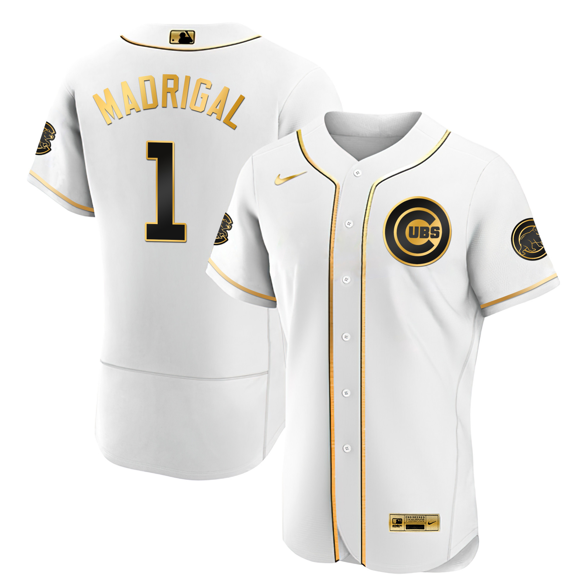 Nick Madrigal Men's Chicago Cubs Black Limited & Gold Flex White Gold Jersey - All Stitched