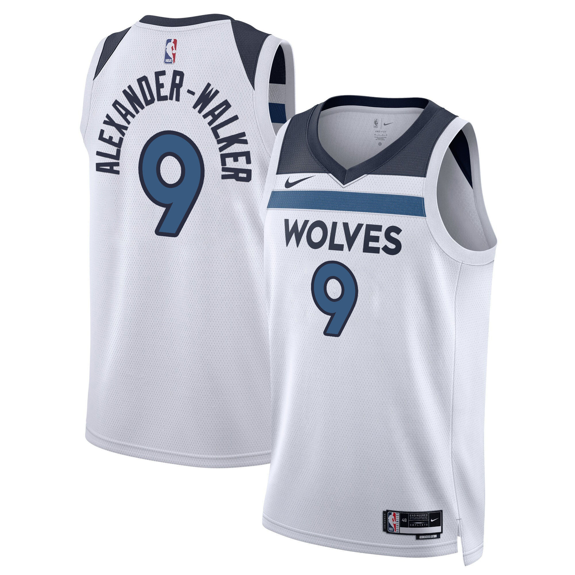 Nickeil Alexander-Walker Men's Minnesota Timberwolves Swingman Association Jersey - All Stitched