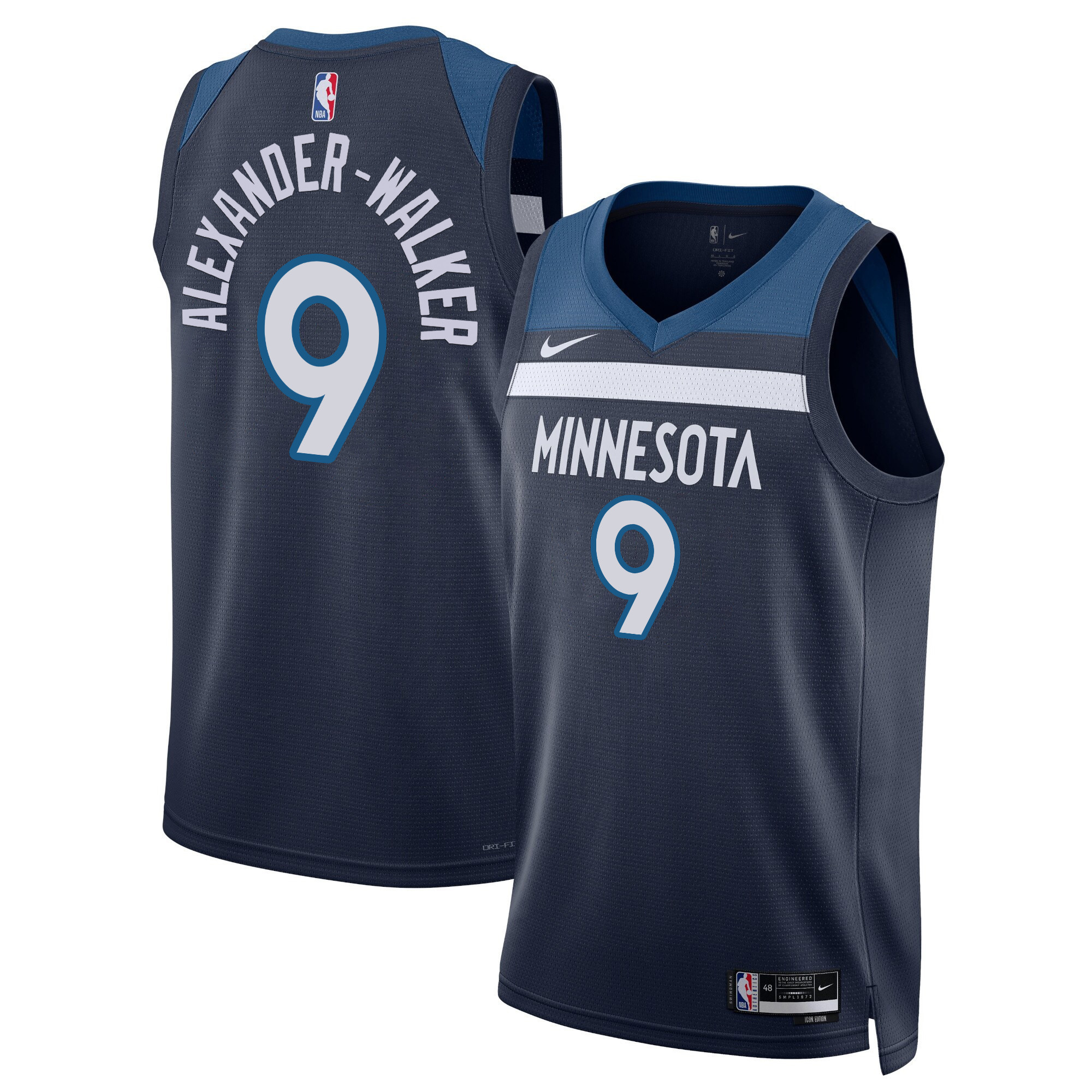 Nickeil Alexander-Walker Men's Minnesota Timberwolves Swingman Icon Jersey - All Stitched