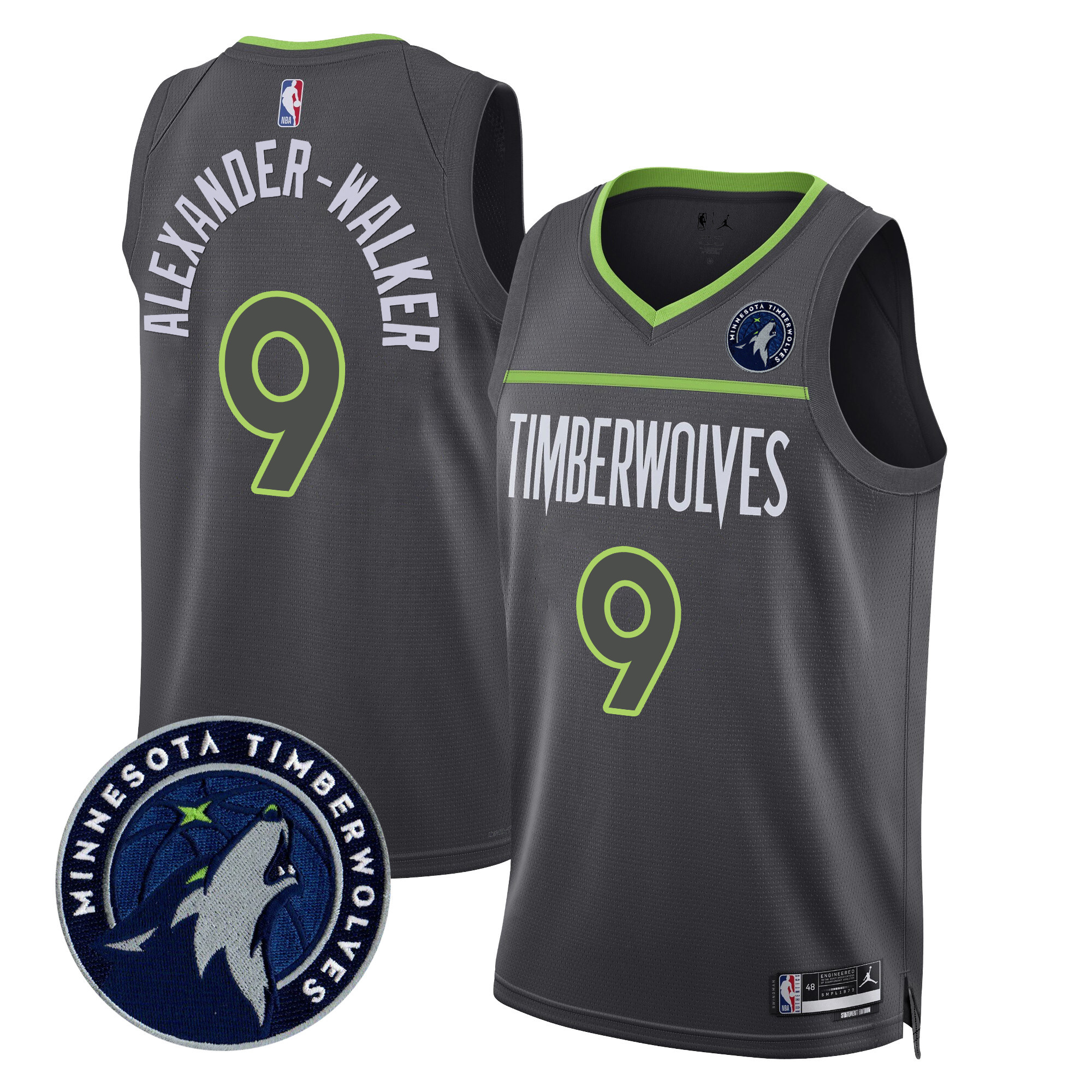 Nickeil Alexander-Walker Men's Minnesota Timberwolves Swingman V2 Statement Jersey - All Stitched