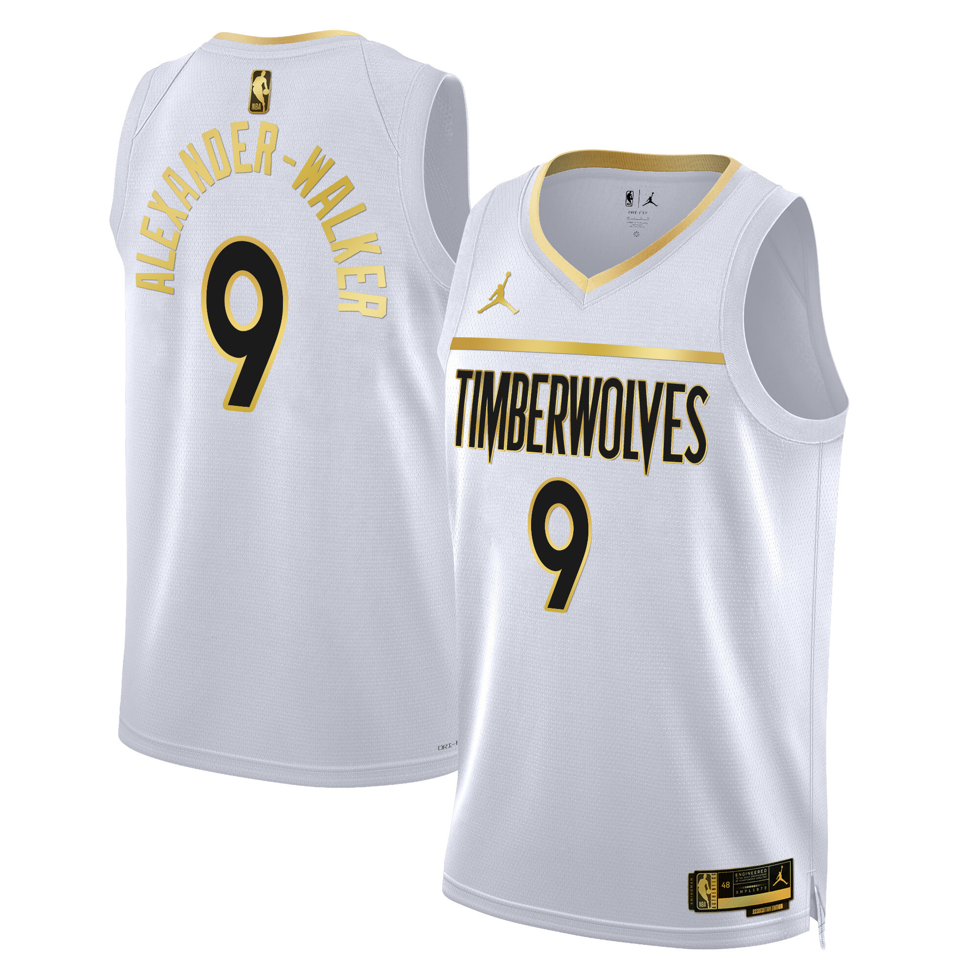 Nickeil Alexander-Walker Men's Minnesota Timberwolves Swingman White Gold Jersey - All Stitched