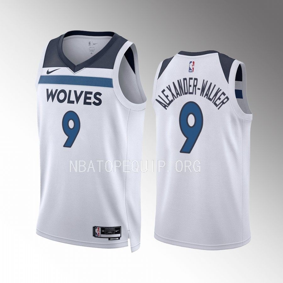 Nickeil Alexander-Walker Minnesota Timberwolves Association Edition White #9 Jersey Swingman