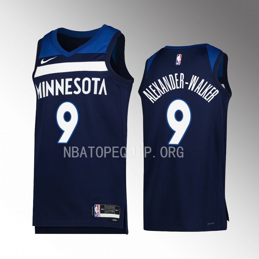 Nickeil Alexander-Walker Minnesota Timberwolves Icon Edition Navy #9 Jersey Swingman