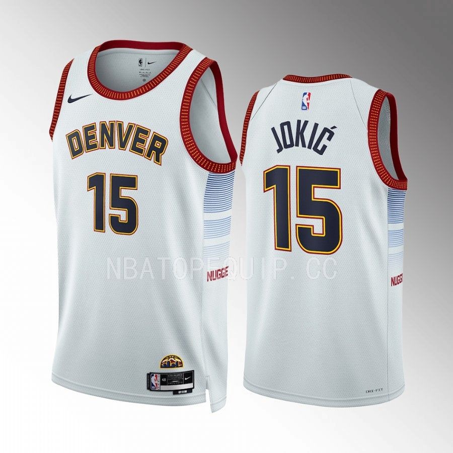 Nikola Jokic Denver Nuggets White #15 City Edition Jersey Swingman
