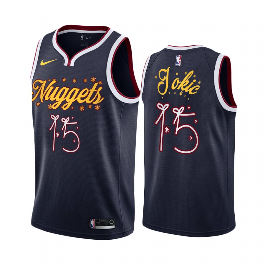 Nikola Jokic Denver Nuggets Christmas Night Navy Jersey Festive Special Edition