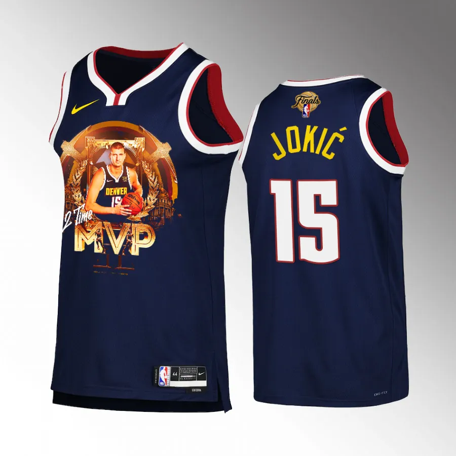 Nikola Jokic Denver Nuggets Western Conference Finals MVP Navy #15 Icon Edition Jersey Men