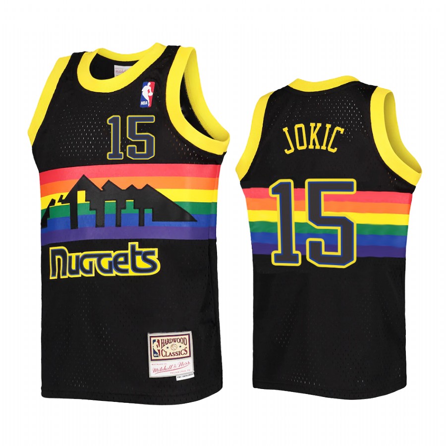 Nikola Jokic Denver Nuggets Youth Black Reload Jersey Hardwood Classics