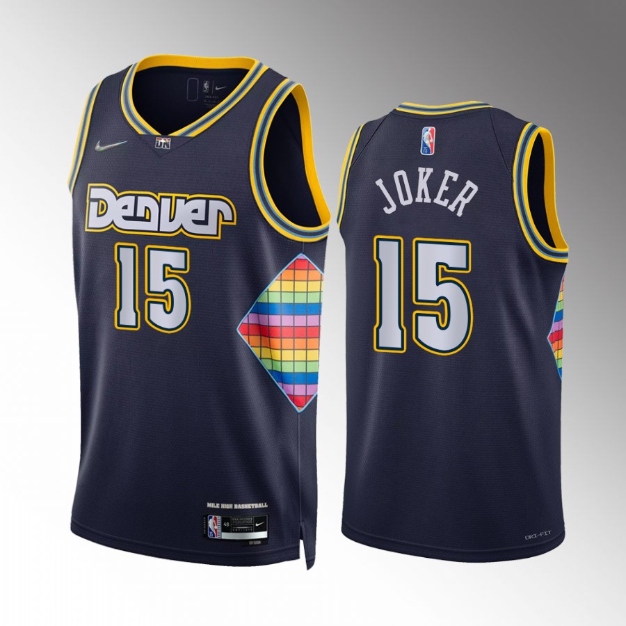 Nikola Jokic Joker Denver Nuggets #15 Navy Jersey City