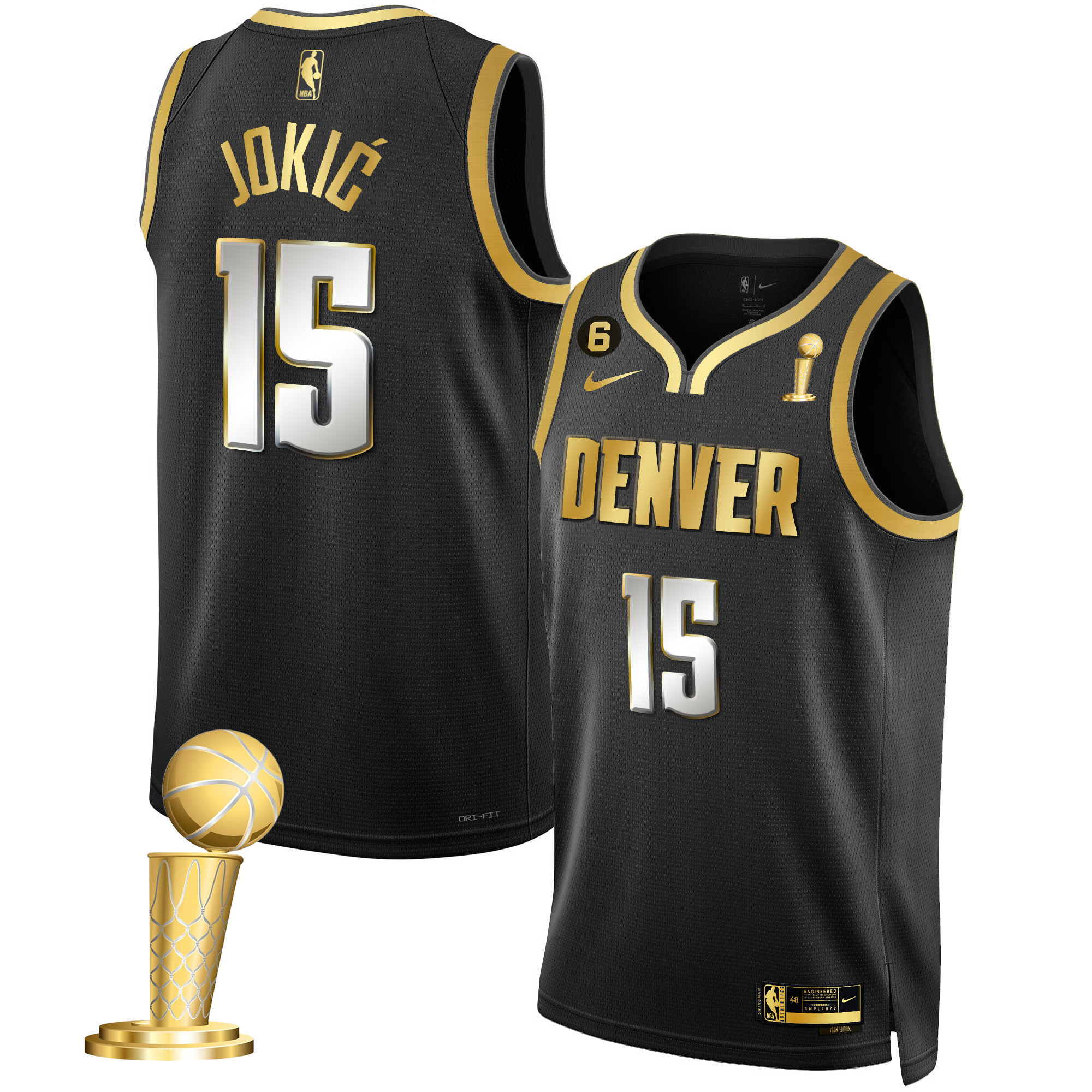 Nikola Jokic Men's Denver Nuggets Champions Collection Black Limited Jersey - All Stitched