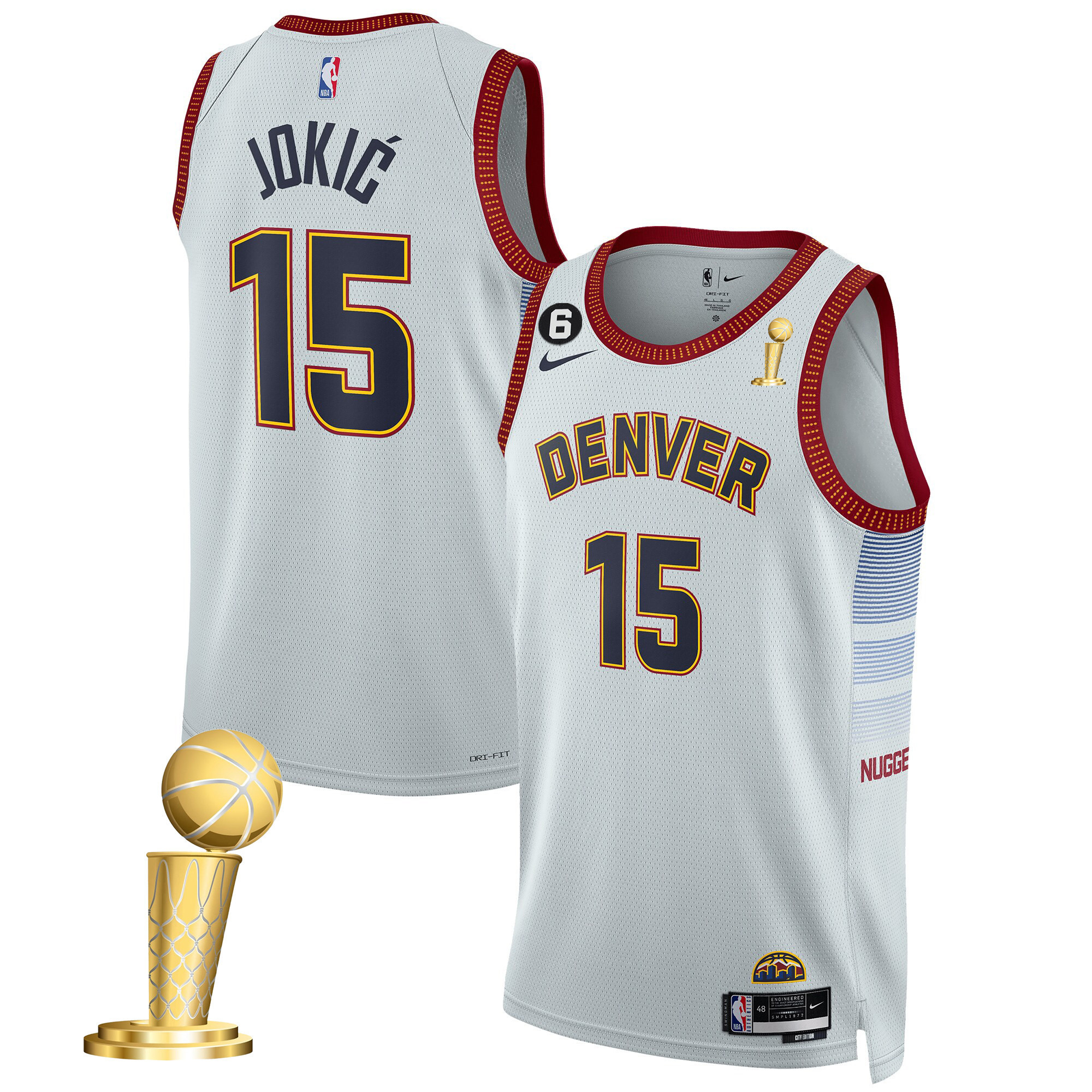 Nikola Jokic Youth's Denver Nuggets Champions Collection City Jersey - All Stitched