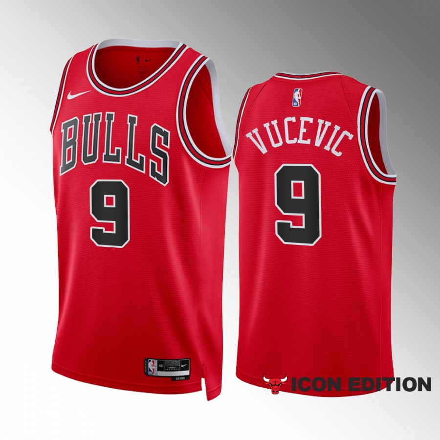 Nikola Vucevic Chicago Bulls Red #9 Icon Edition Jersey Swingman