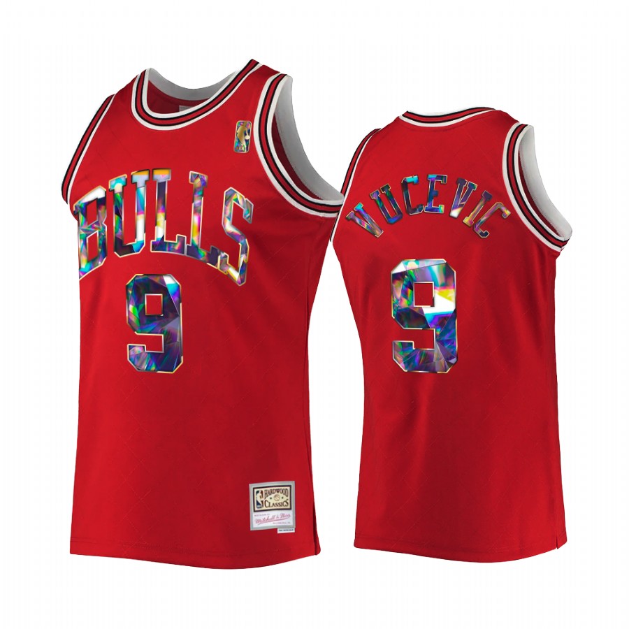 Nikola Vucevic #9 Chicago Bulls 75th Diamond Badge Red Hardwood Classics Jersey