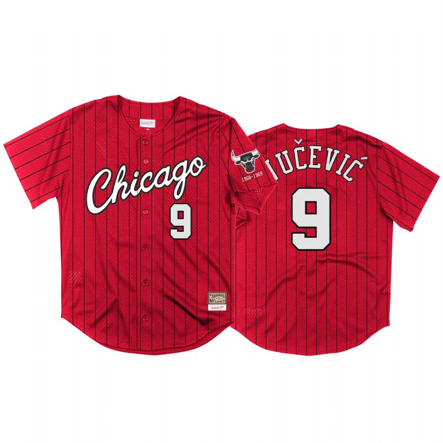 Nikola Vucevic #9 Chicago Bulls Neon World Baseball Jersey Red